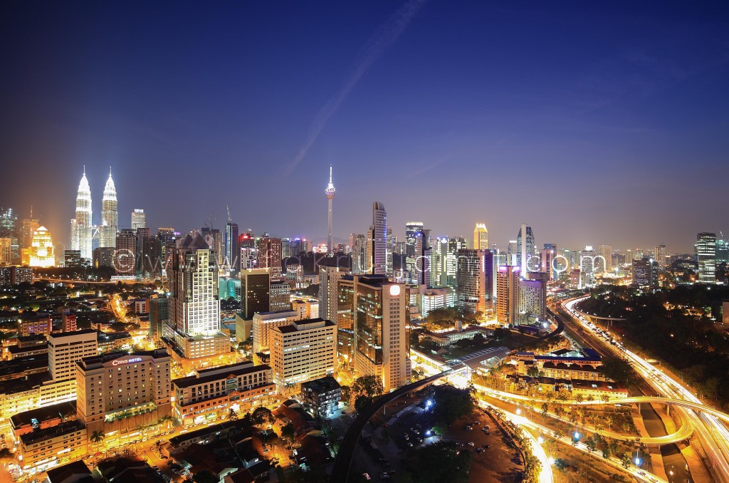 Kuala Lumpur City Skyline Blue Hour